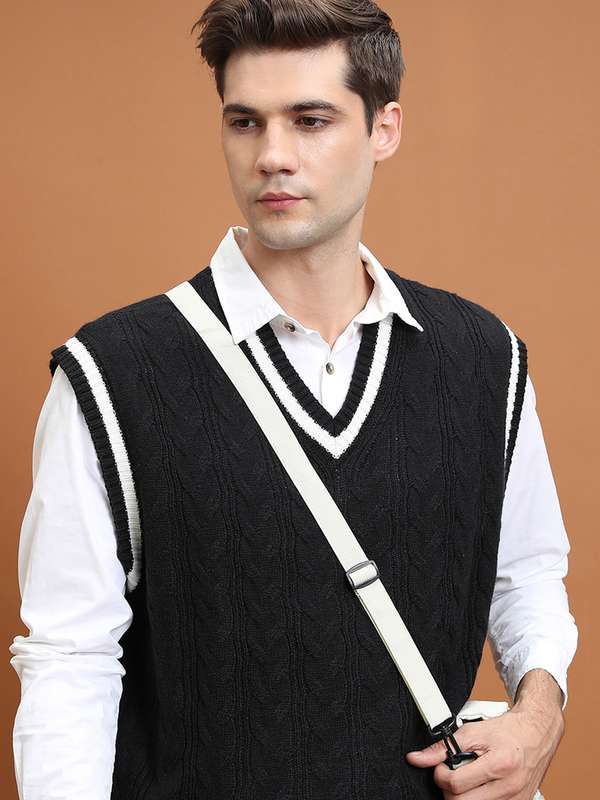 Mens Sweather Vest Men's Cotton V-Neck Sweater Vest Lightweight