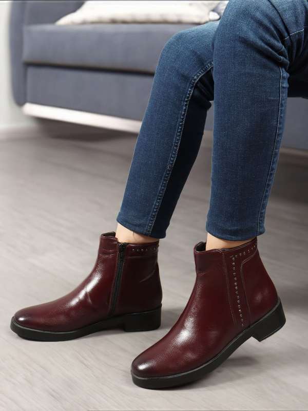 Maroon boots womens best sale