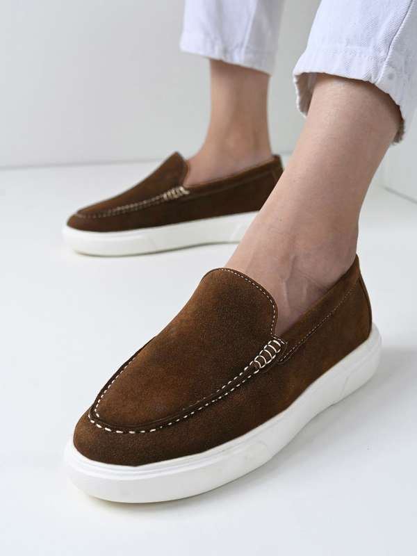 Suede slip on loafers womens top