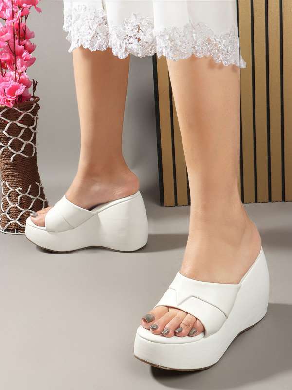 White backless sandals cheap
