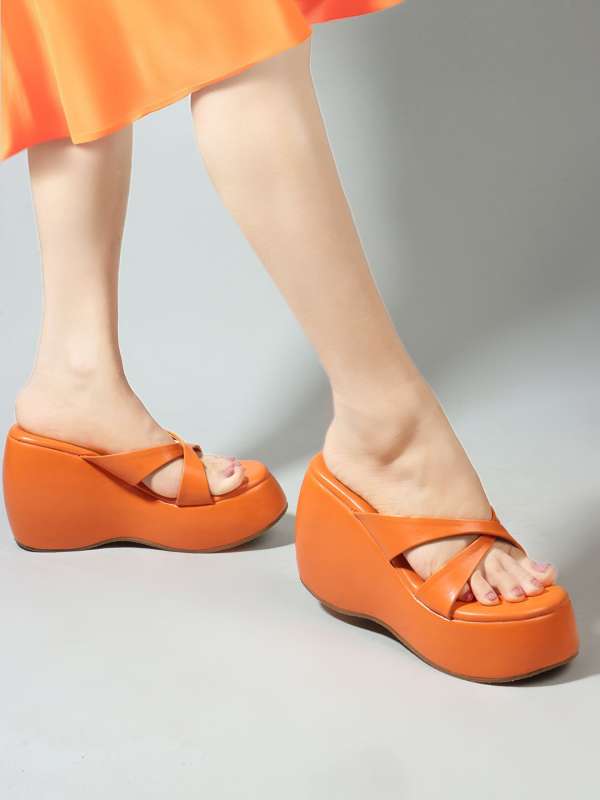 Orange Sandals Heels Buy Orange Sandals Heels online in India