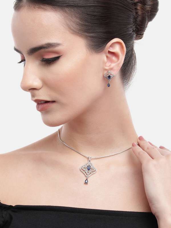 Jewellery Women Chain Earrings Earring Pendant Set Buy Jewellery Women Chain Earrings Earring Pendant Set online in India