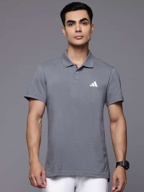 Grey adidas polo shirt hotsell