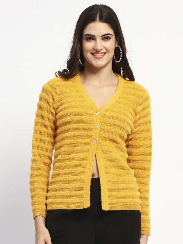 Mustard striped cardigan discount