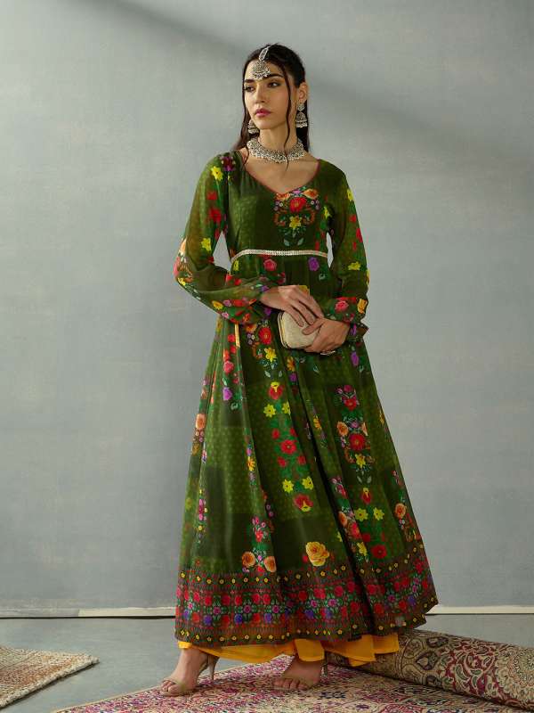Myntra long frock suits discount