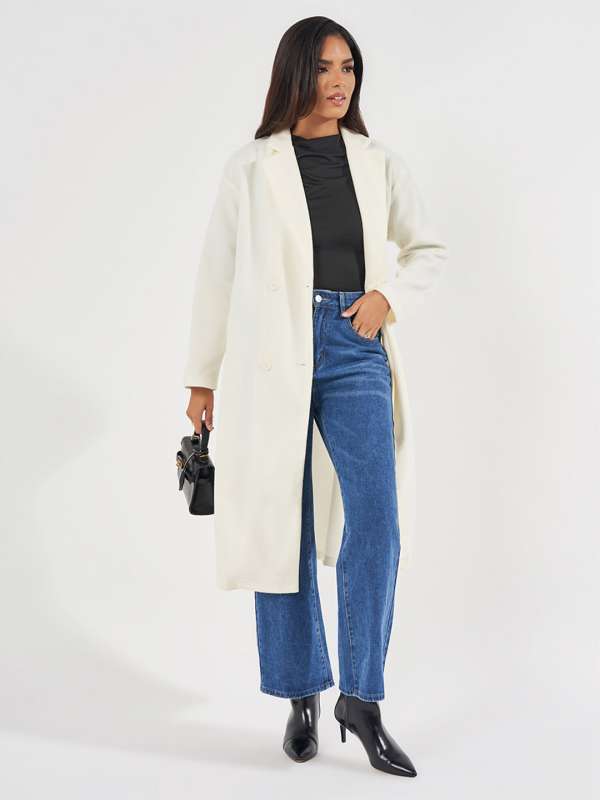 Long white coat womens online