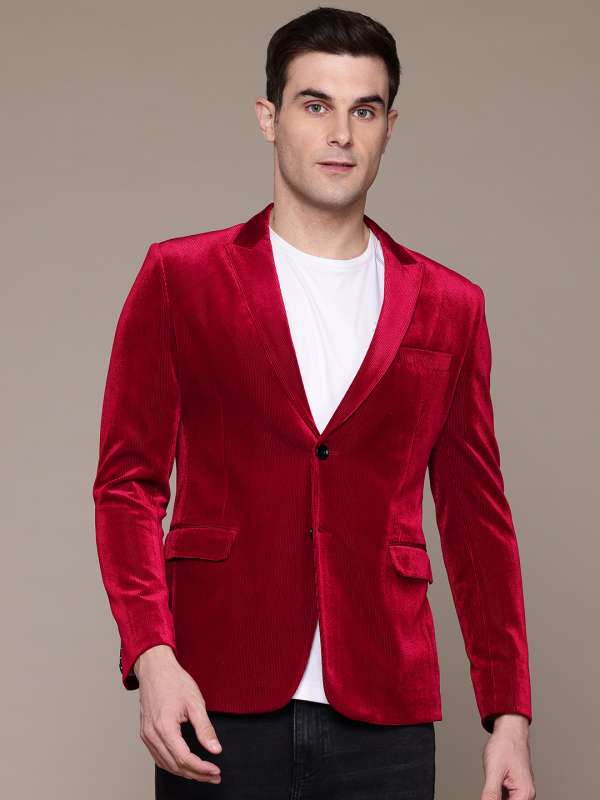 Red casual blazer top