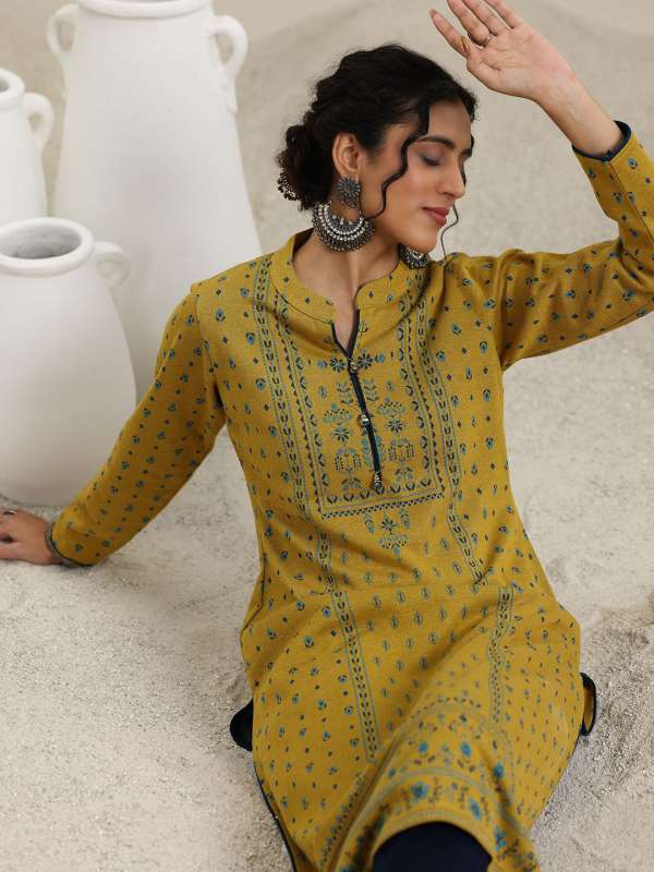 Woolen kurtis online myntra 2025