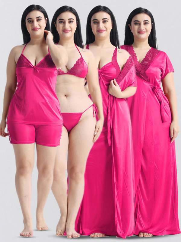 Satin night dress online sale