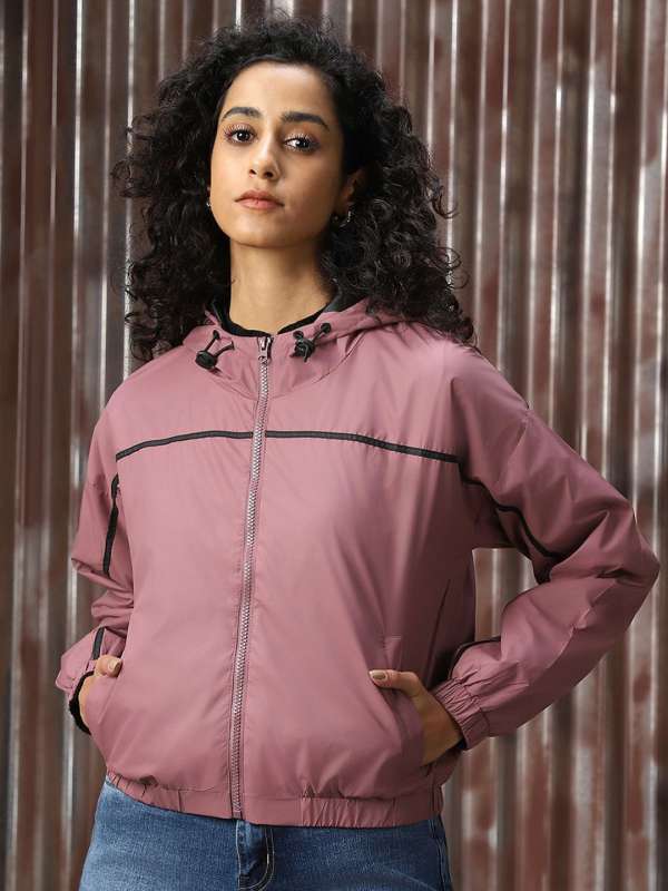 Pink bomber jacket womens sales