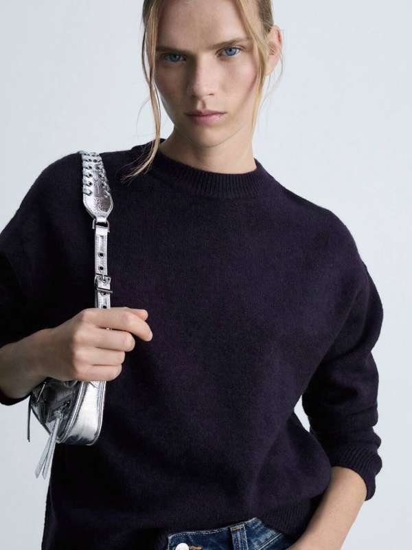 Mango black sweater best sale