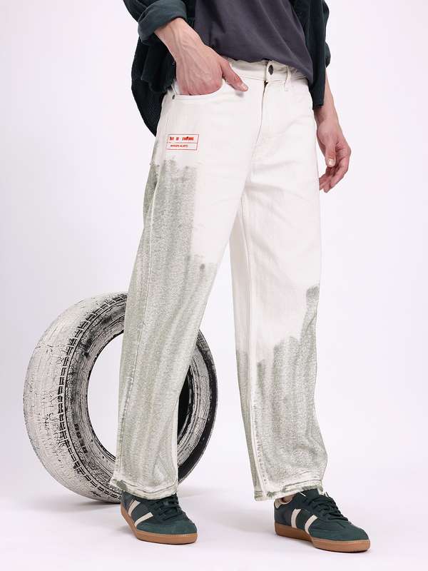 White Printed Jeans - Buy White Printed Jeans online in India