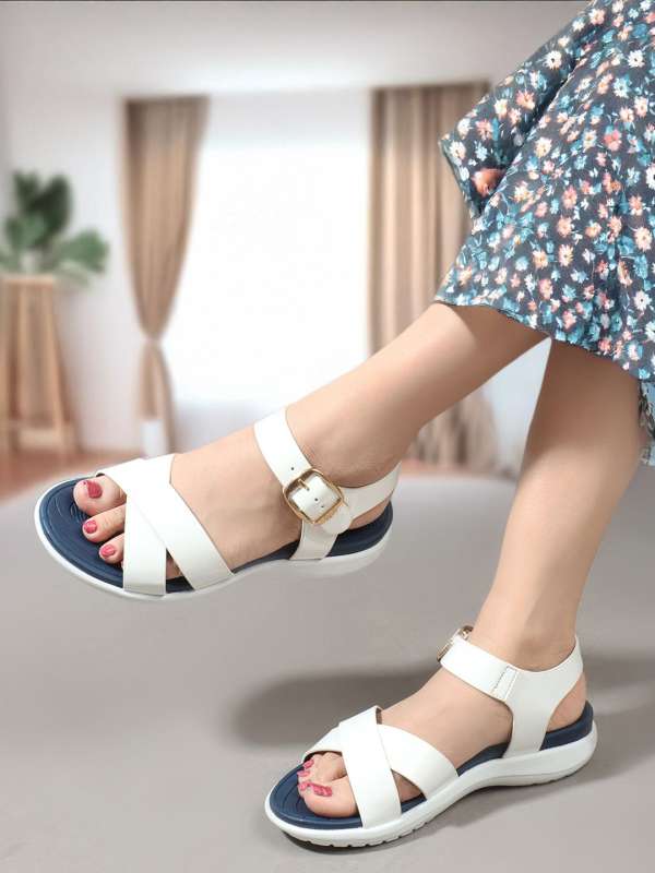 White flat wedge sandals cheap
