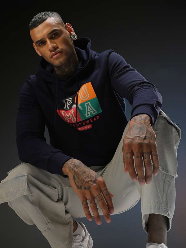 Blue Men Sweatshirts Hoodies Puma Buy Blue Men Sweatshirts Hoodies Puma online in India