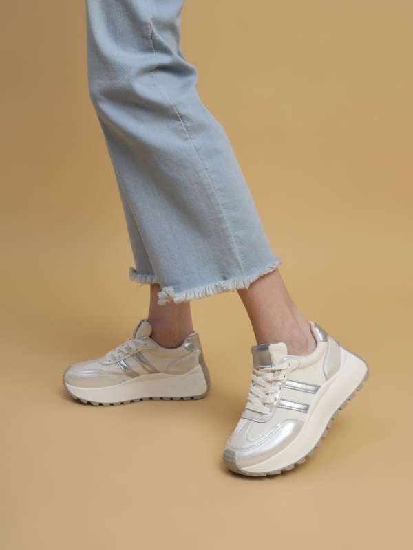 Metallic sneakers women's shoes outlet