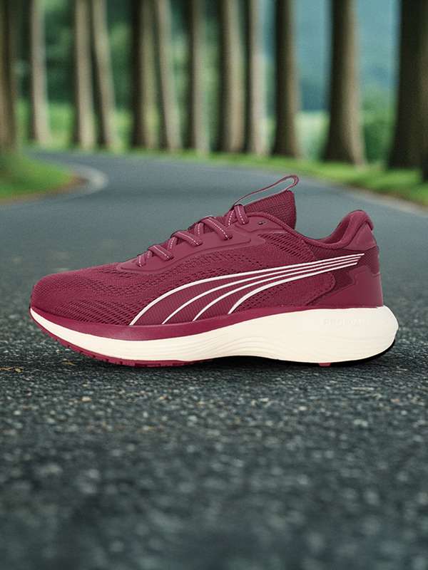 puma red colour shoes