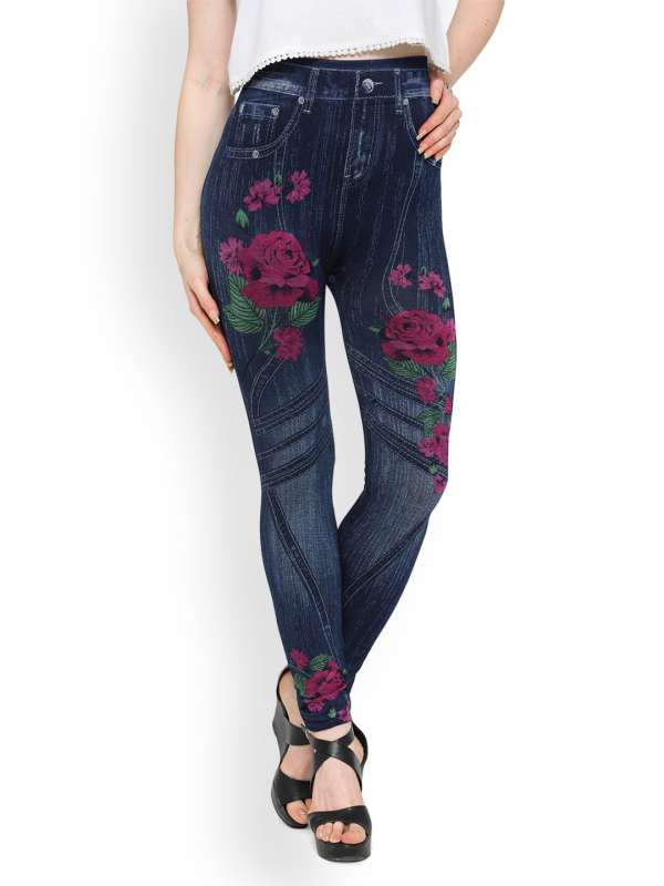 printed jeggings myntra