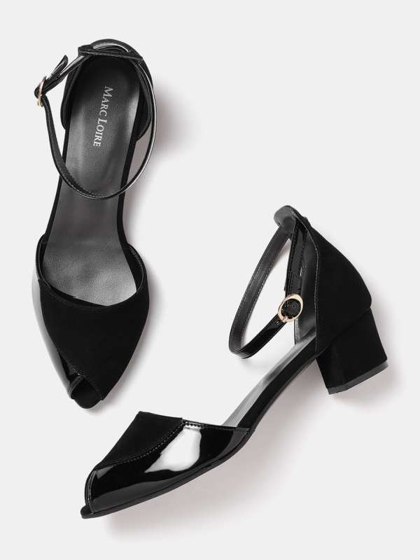 Black peep toe sandals top