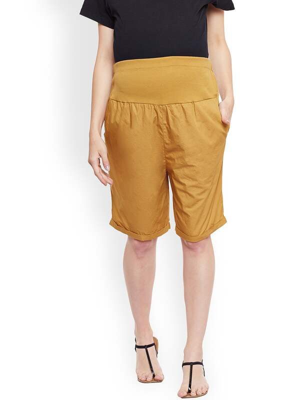 Aeron High-waisted Knee-length Shorts in Brown Womens Clothing Shorts Knee-length shorts and long shorts 