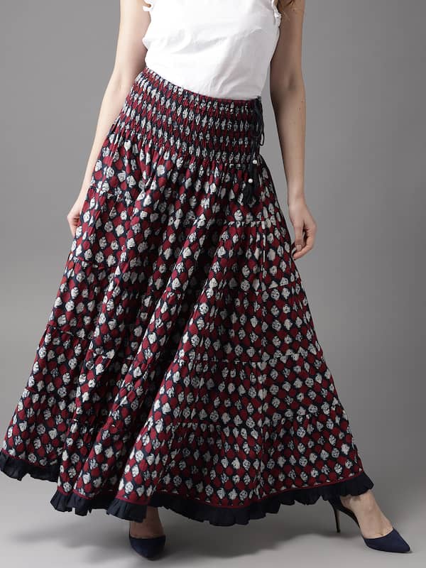 Buy Ranphee Black Maxi Skirts for Women Vintage Summer High Waisted Aline Long  Flowy Skirt at Amazonin