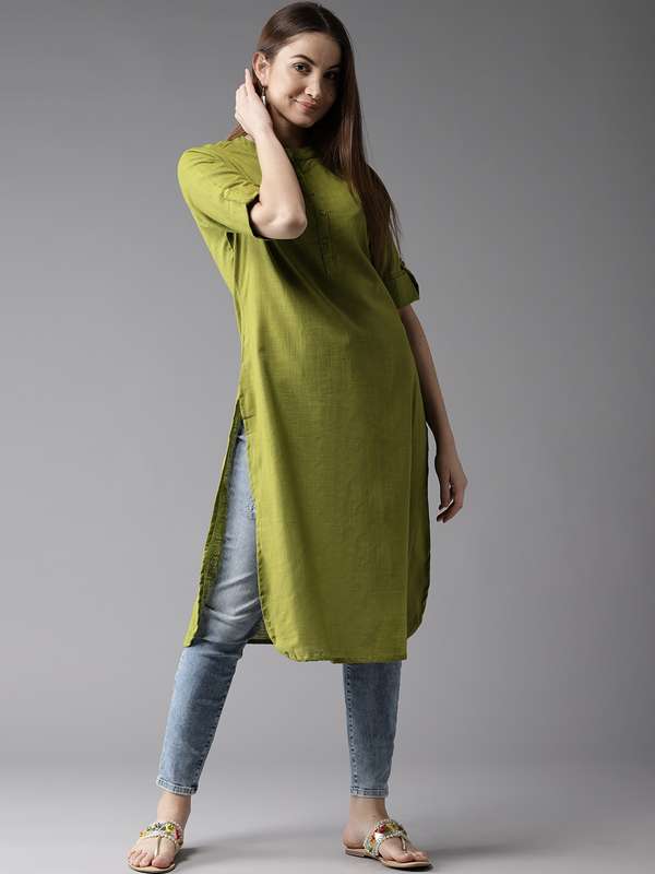 Green kurti myntra Clearance