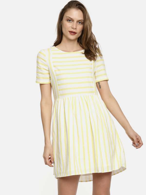 vero moda black and white striped dress