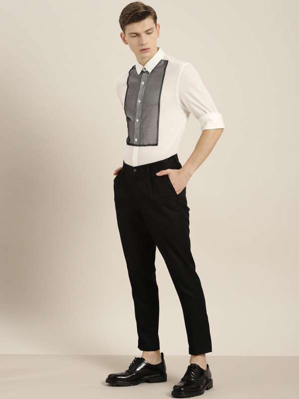 white party wear shirt with black button