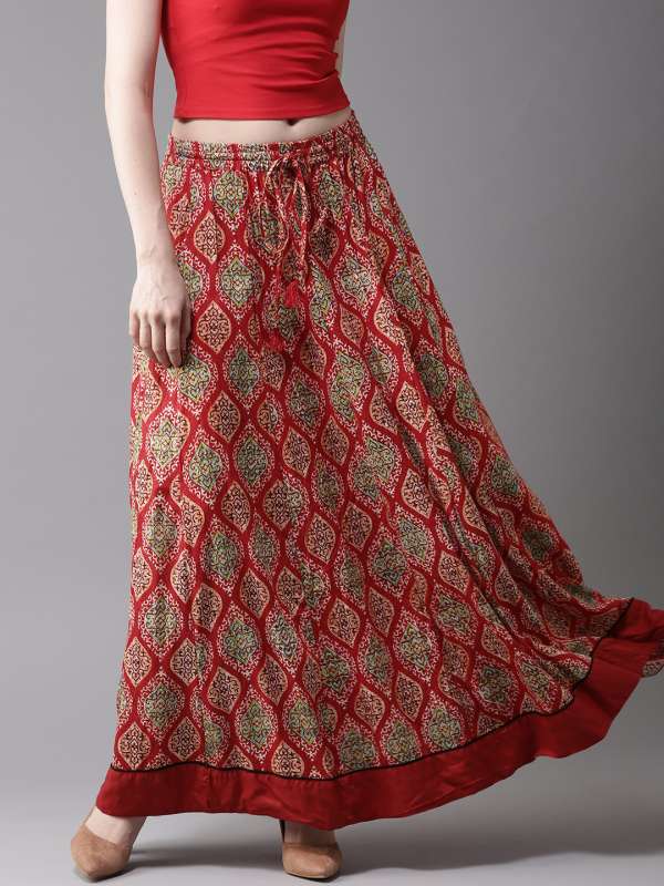 Here And Now Red Skirts - Buy Here And Now Red Skirts online in India