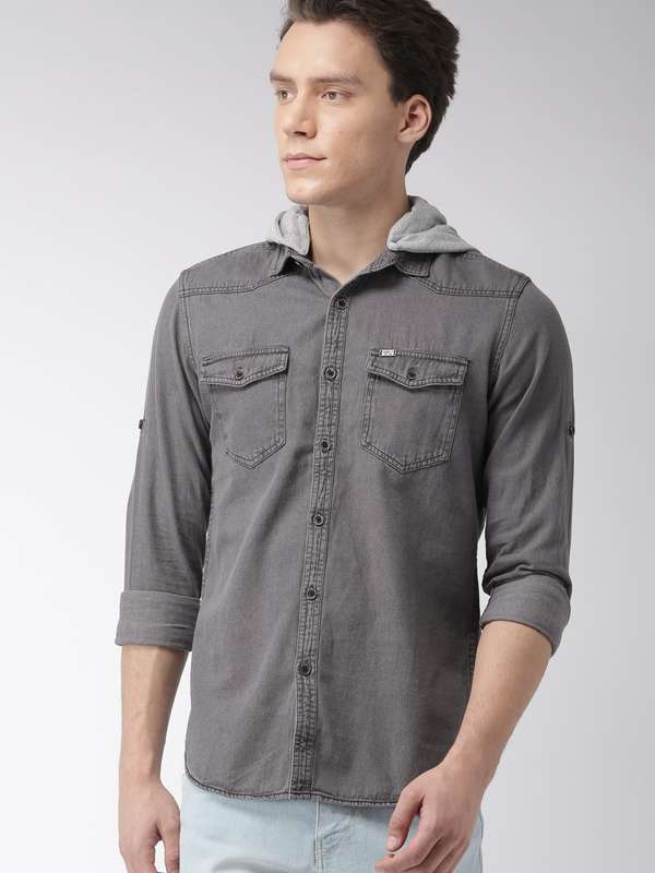 Grey Denim Shirt - Buy Grey Denim Shirt 