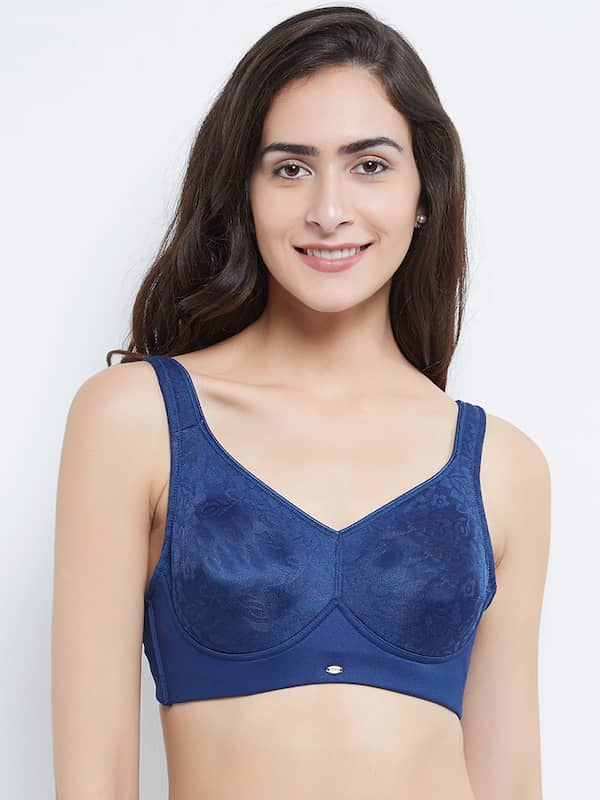 Buy LACE-DETAIL DEEP-BLUE T-SHIRT BRA for Women Online in India