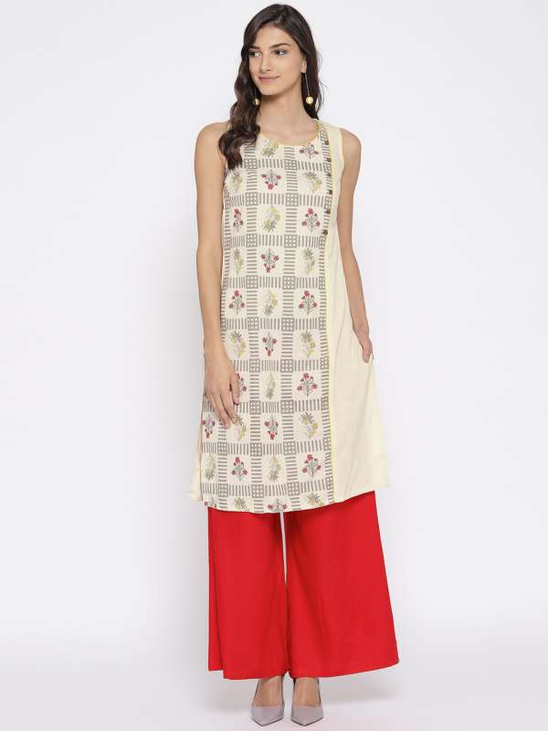 Rangmanch By Pantaloons Cotton Off White Kurtas - Buy Rangmanch By  Pantaloons Cotton Off White Kurtas online in India