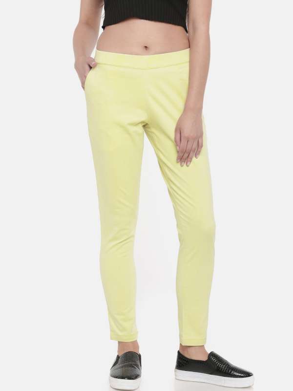 Buy Go Colors Women Yellow Cotton Jeggings Online at Best Prices in India -  JioMart.