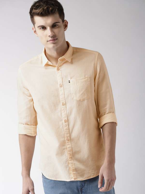 Men Peach Shirt - Buy Men Peach Shirt 