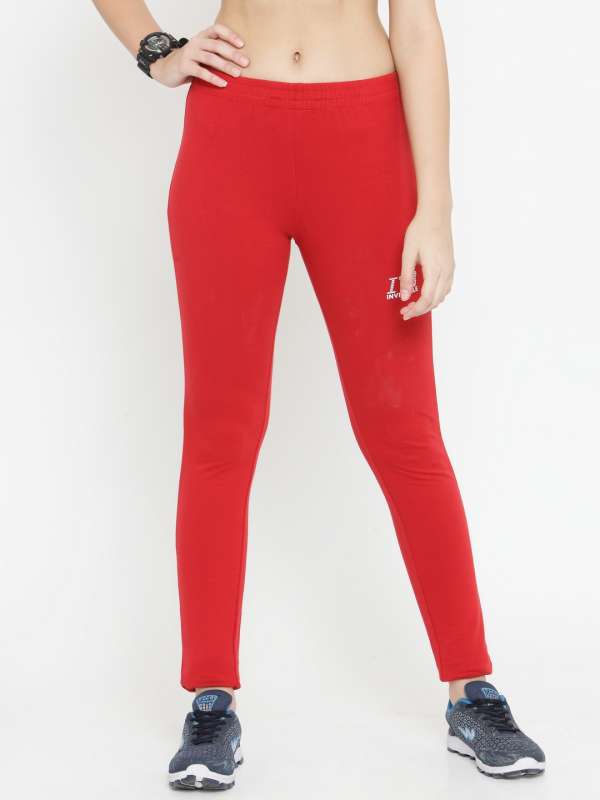 NIKE Solid Women Red Tights - Buy NIKE Solid Women Red Tights