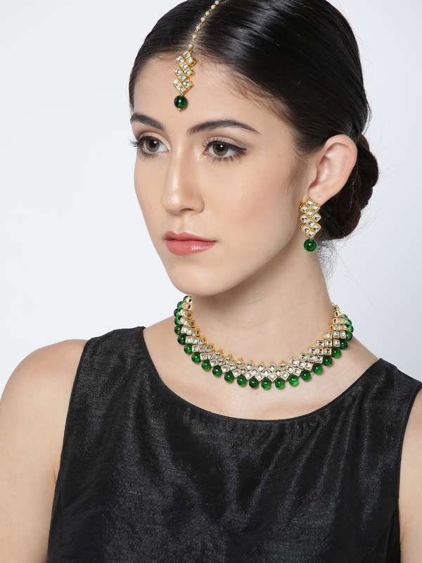 green jewellery set flipkart