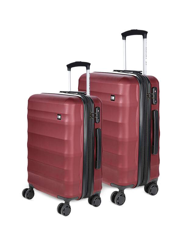 The Clownfish Combo of 3 Sydney Suitcases Polyester 4 Wheel Trolley Bags -  Black (28 24 & 20 inch)