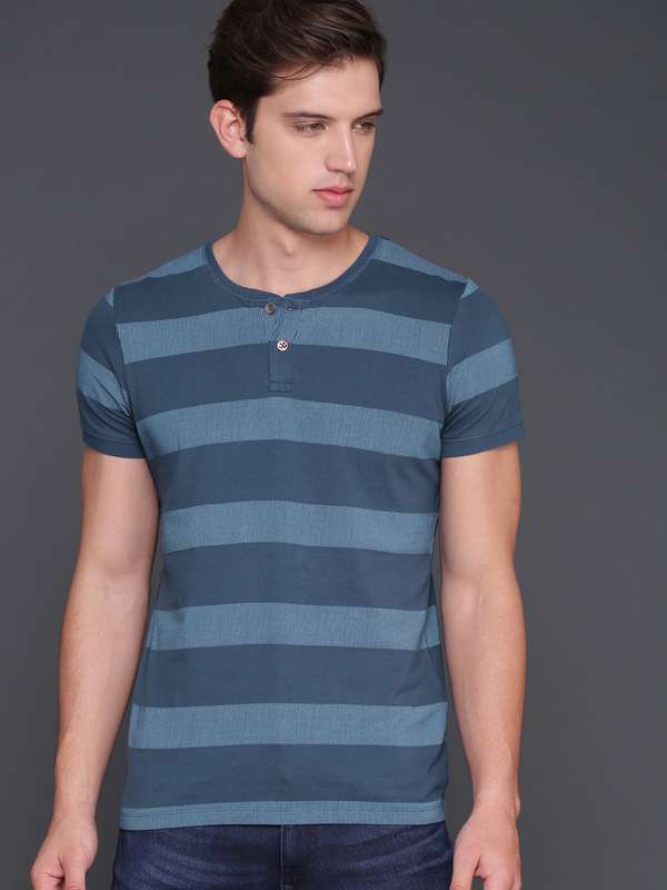 Buy Wrogn Striped Regular Fit Henley 