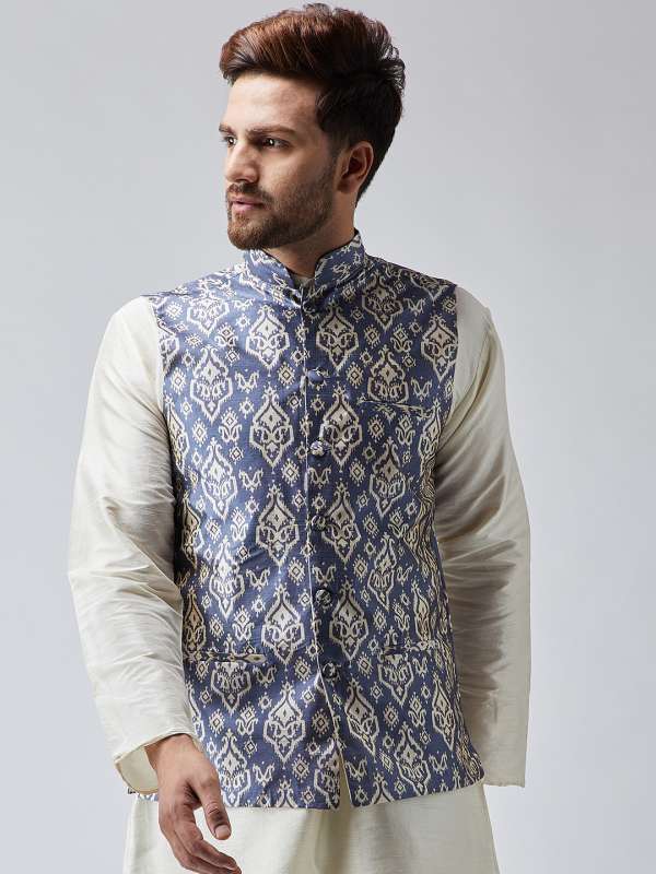 Sojanya Blue Printed Nehru Jacket 6661288.htm Buy Sojanya Blue Printed Nehru Jacket 6661288.htm online in India