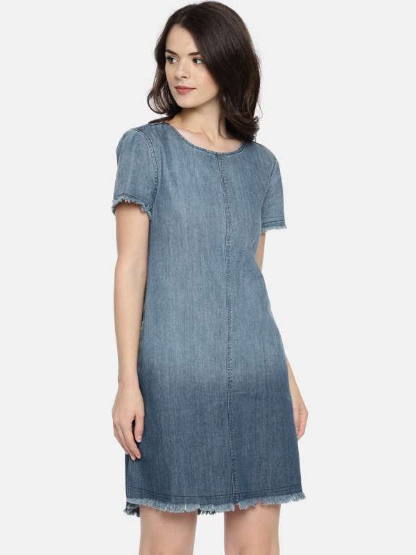 myntra denim dress