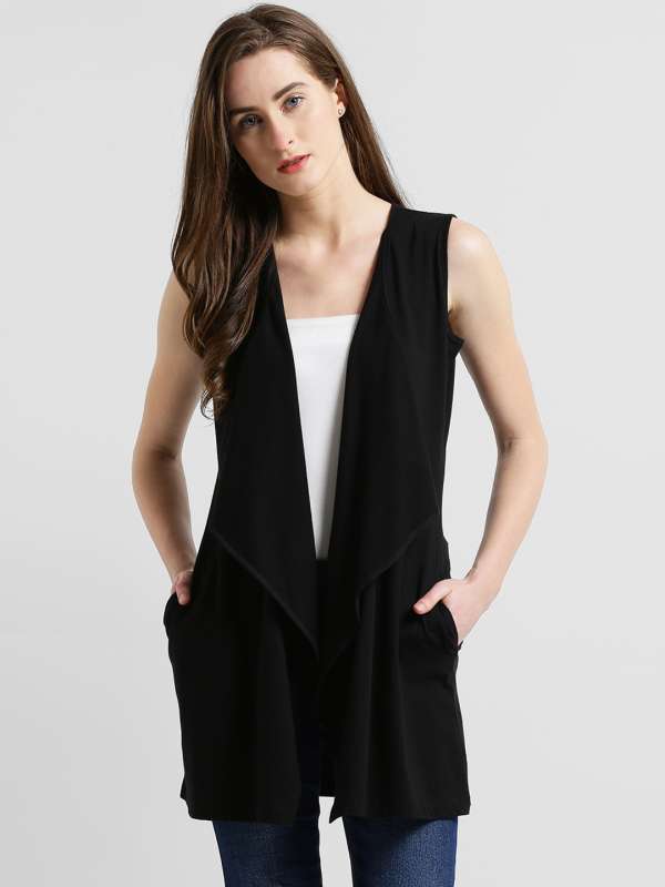 Black Sleeveless Shrug Buy Black Sleeveless Shrug online in India