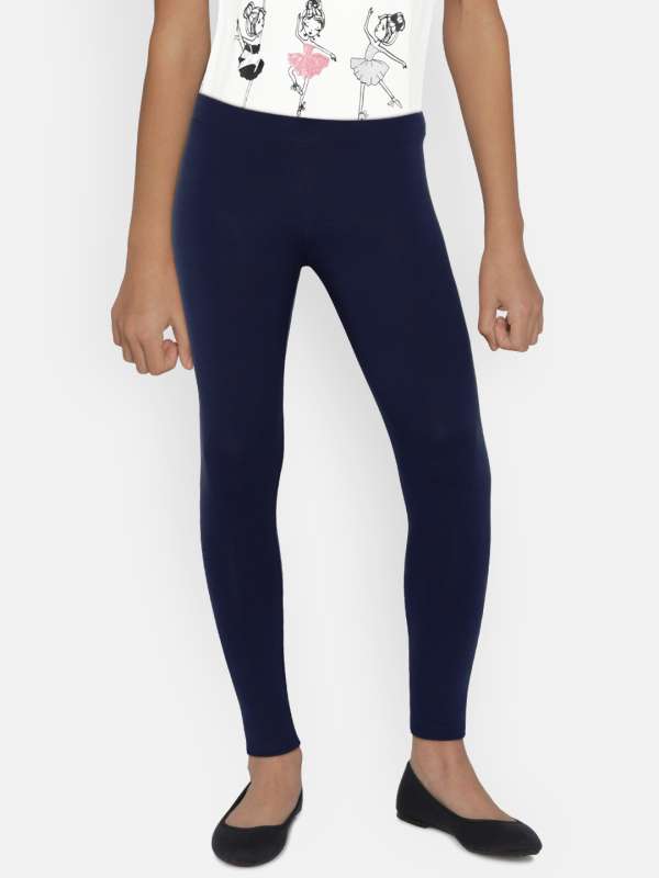 YOUTH TIGHTS 3/4 LENGTH, PLAIN COLORS NAVY BLUE