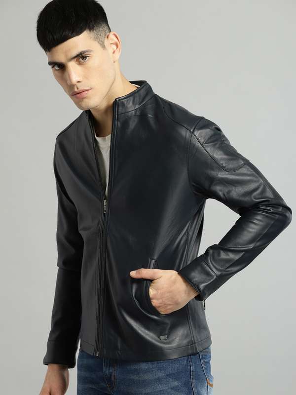 leather jacket myntra