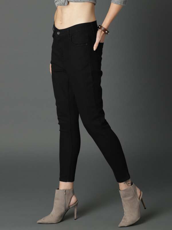 myntra black jeans for ladies