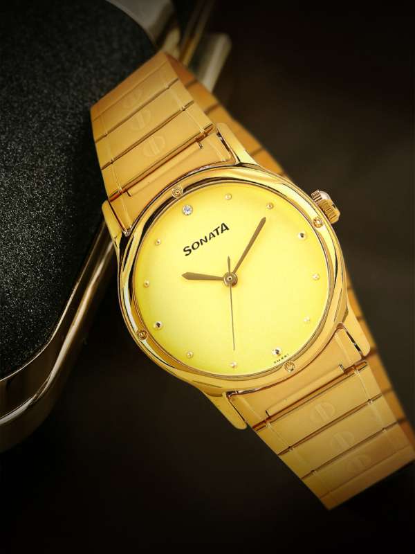 Mens watches gold colour sales
