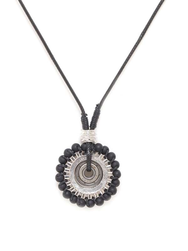 Black metal necklace price new arrivals