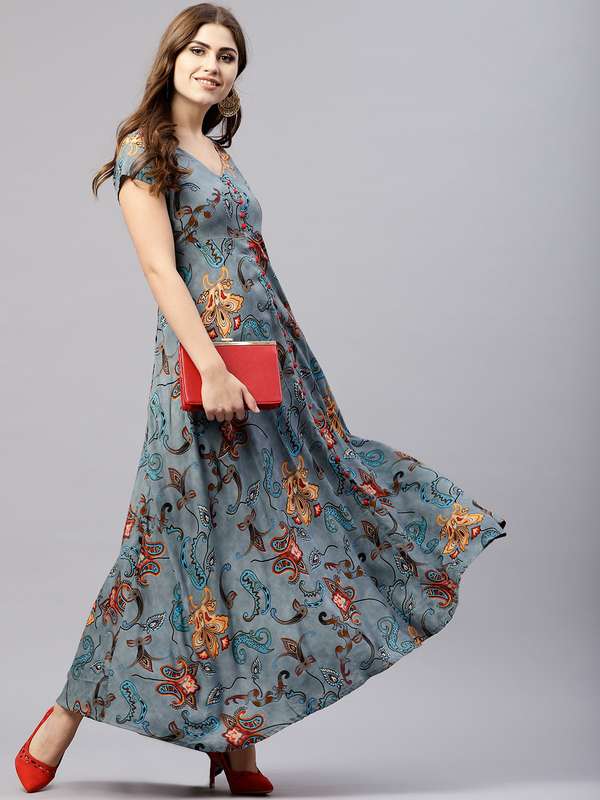 myntra long maxi dress
