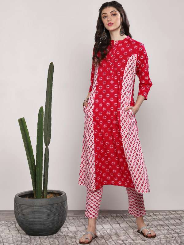 Red And White Salwar Suit Buy Red And White Salwar Suit online in India