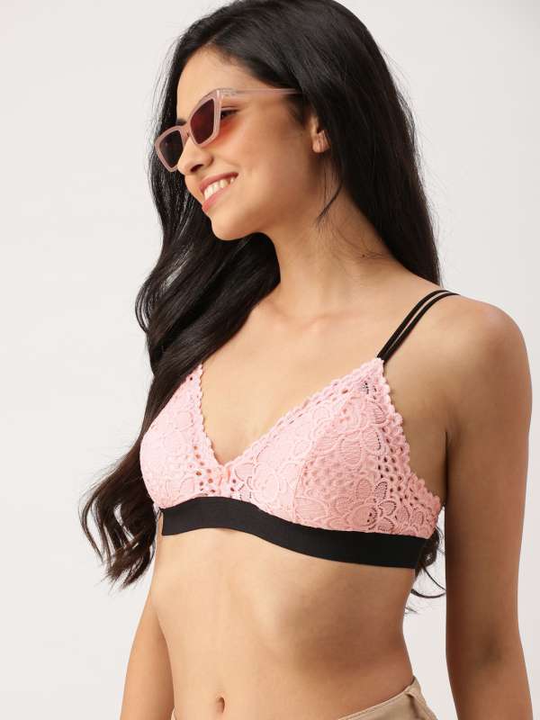 Nurit Bralette  Red Floral Bralette With Tie Up Detail And