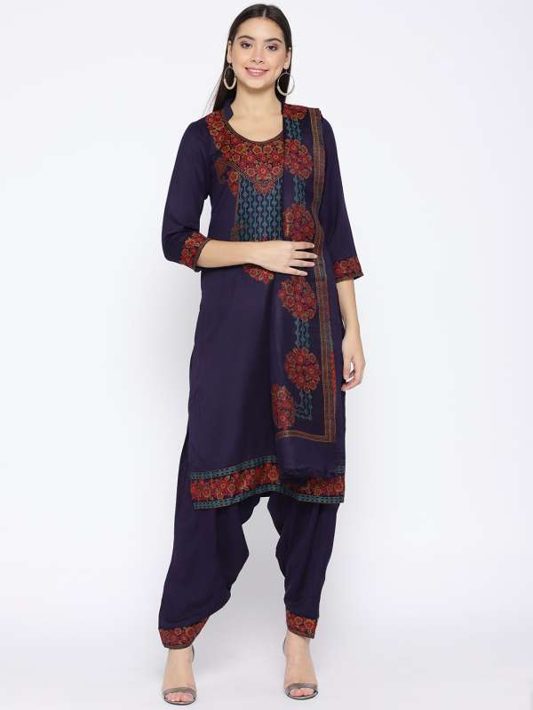 Women Blue Colour Dress Material Buy Women Blue Colour Dress