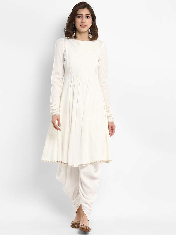 white anarkali frocks